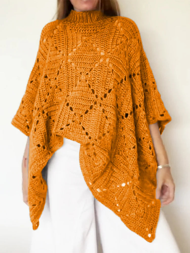 Damski sweter dzianinowy z rękawem nietoperza