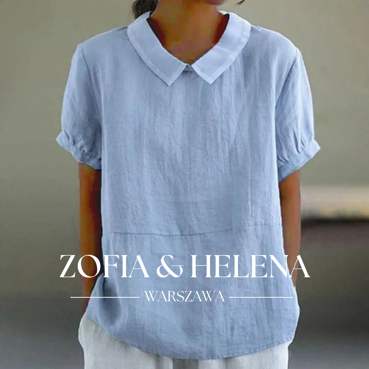 Niebieski Gładki T-shirt z Krótkim Rękawem i Okrągłym Dekoltem