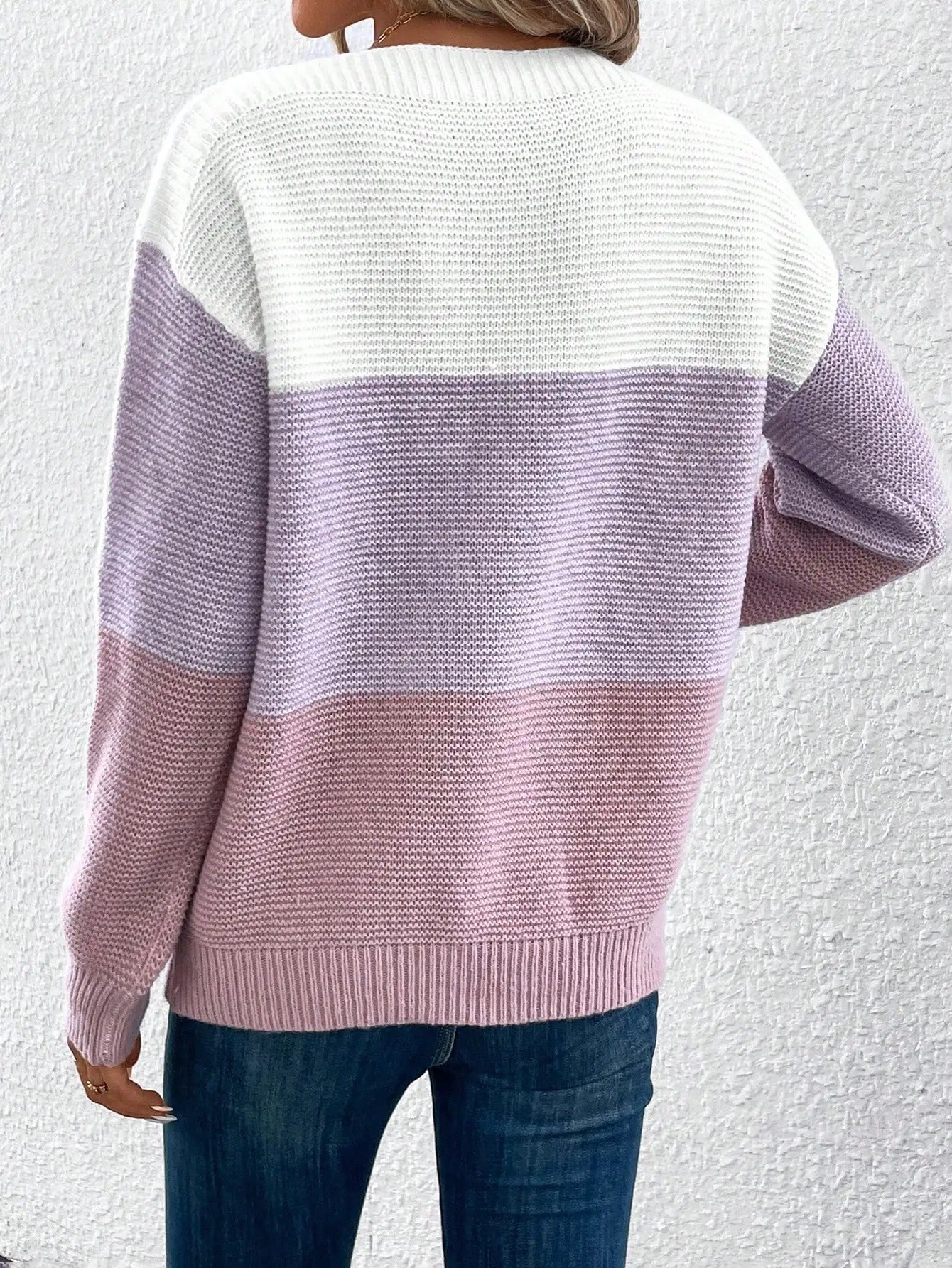 Daphne - Ombre Sweter Robiony Na Drutach