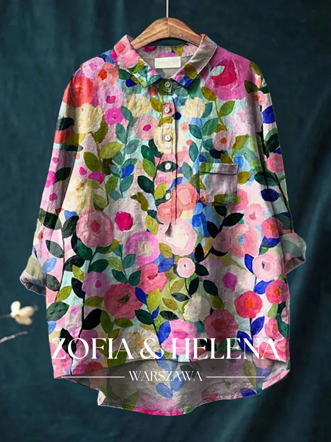 Kolorowa Wiosenna Kwiatowa Koszula Casual dla Kobiet