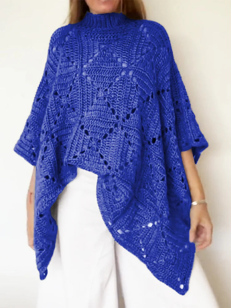 Damski sweter dzianinowy z rękawem nietoperza