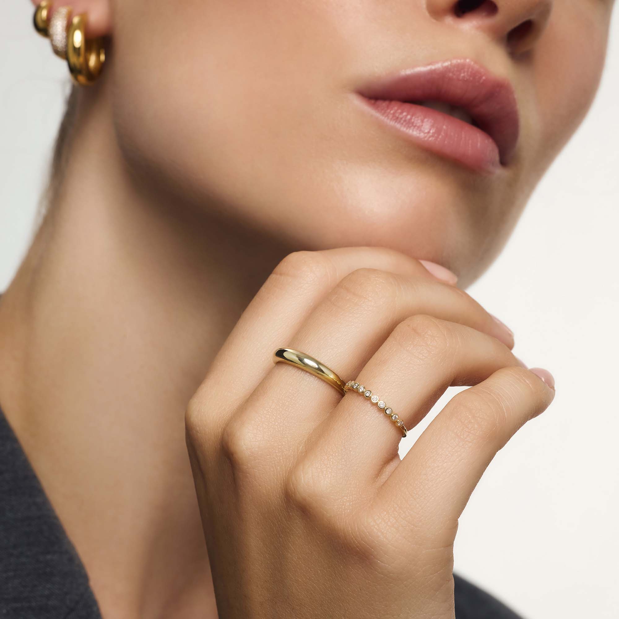 Midi Dome Ring | Złoto