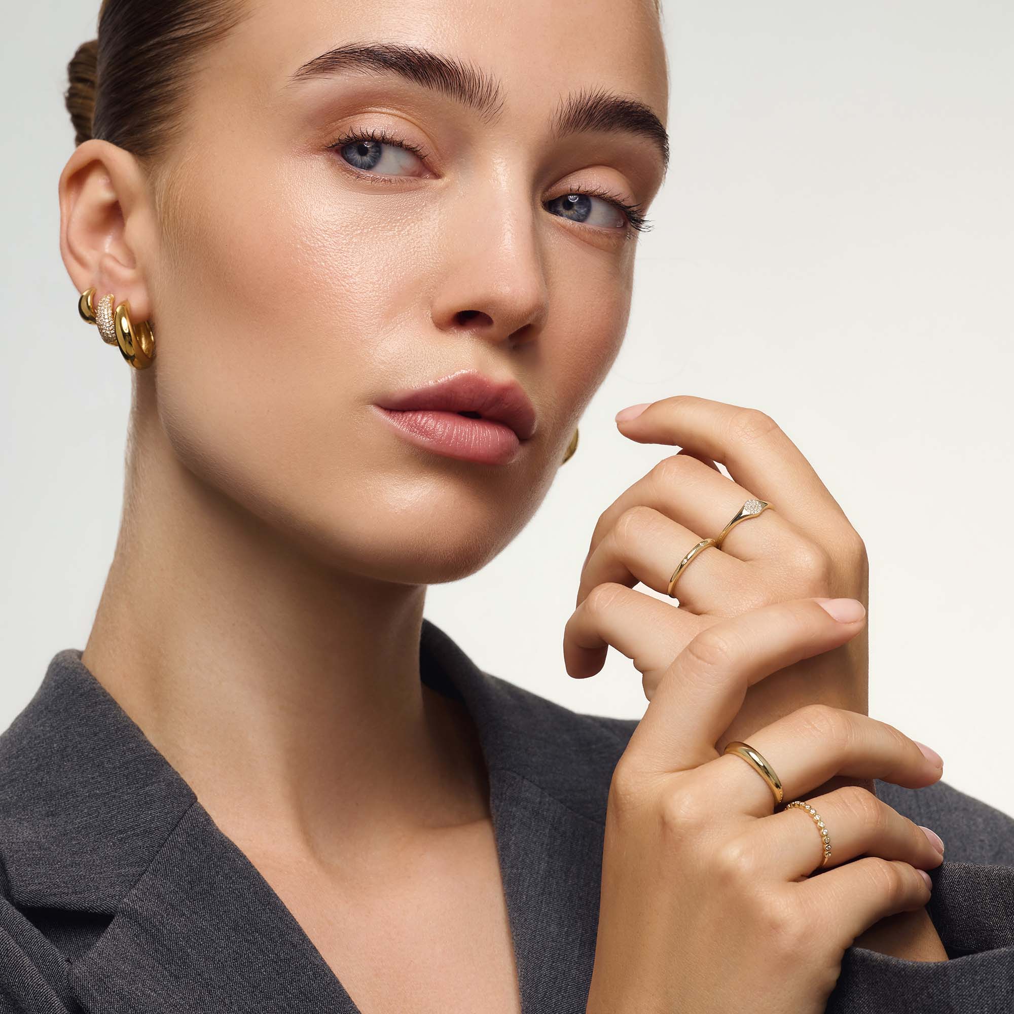 Midi Dome Ring | Złoto