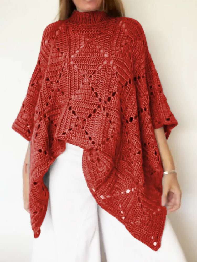 Damski sweter dzianinowy z rękawem nietoperza