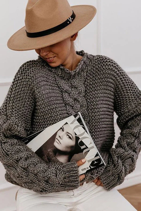 Once Upon A Fall Sweter w sploty kablowe