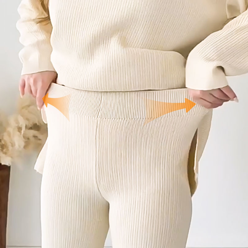 Erin - Damski zestaw casual z dekoltem w kształcie V