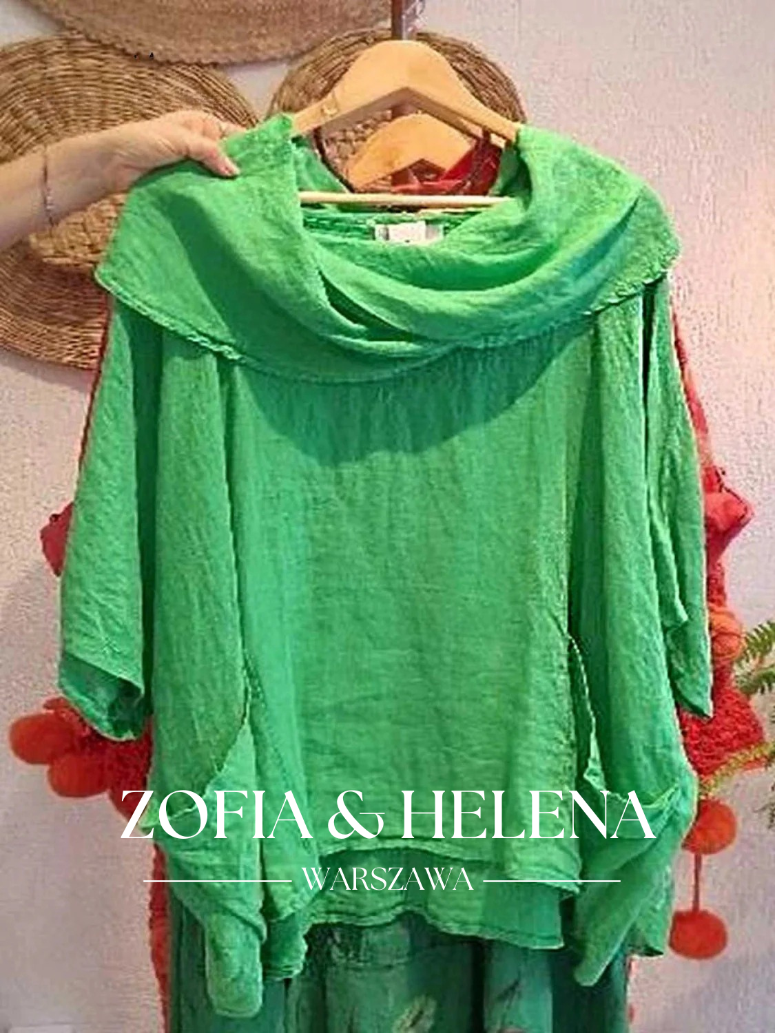 Damska bluzka z dekoltem w szpic, 3/4 rękaw, wygodna, casualowa, z kieszeniami