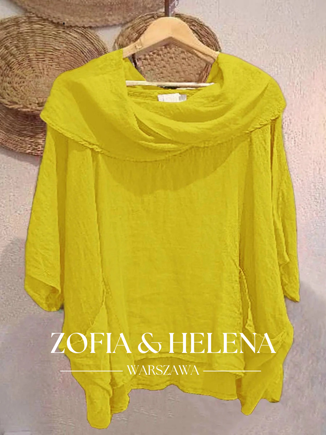 Damska bluzka z dekoltem w szpic, 3/4 rękaw, wygodna, casualowa, z kieszeniami