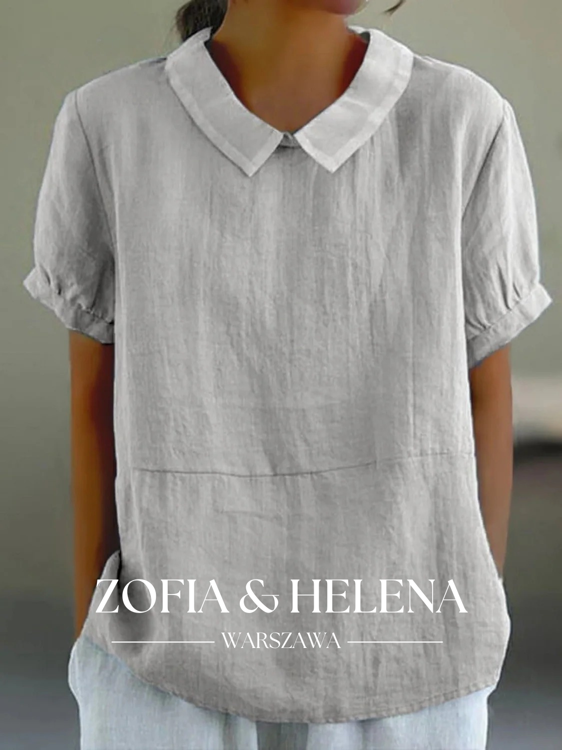 Niebieski Gładki T-shirt z Krótkim Rękawem i Okrągłym Dekoltem