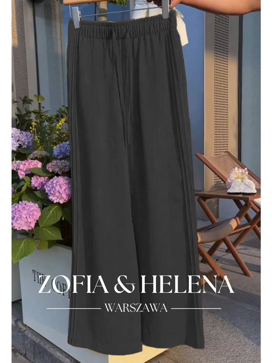 Damskie spodnie casualowe z szerokimi nogawkami