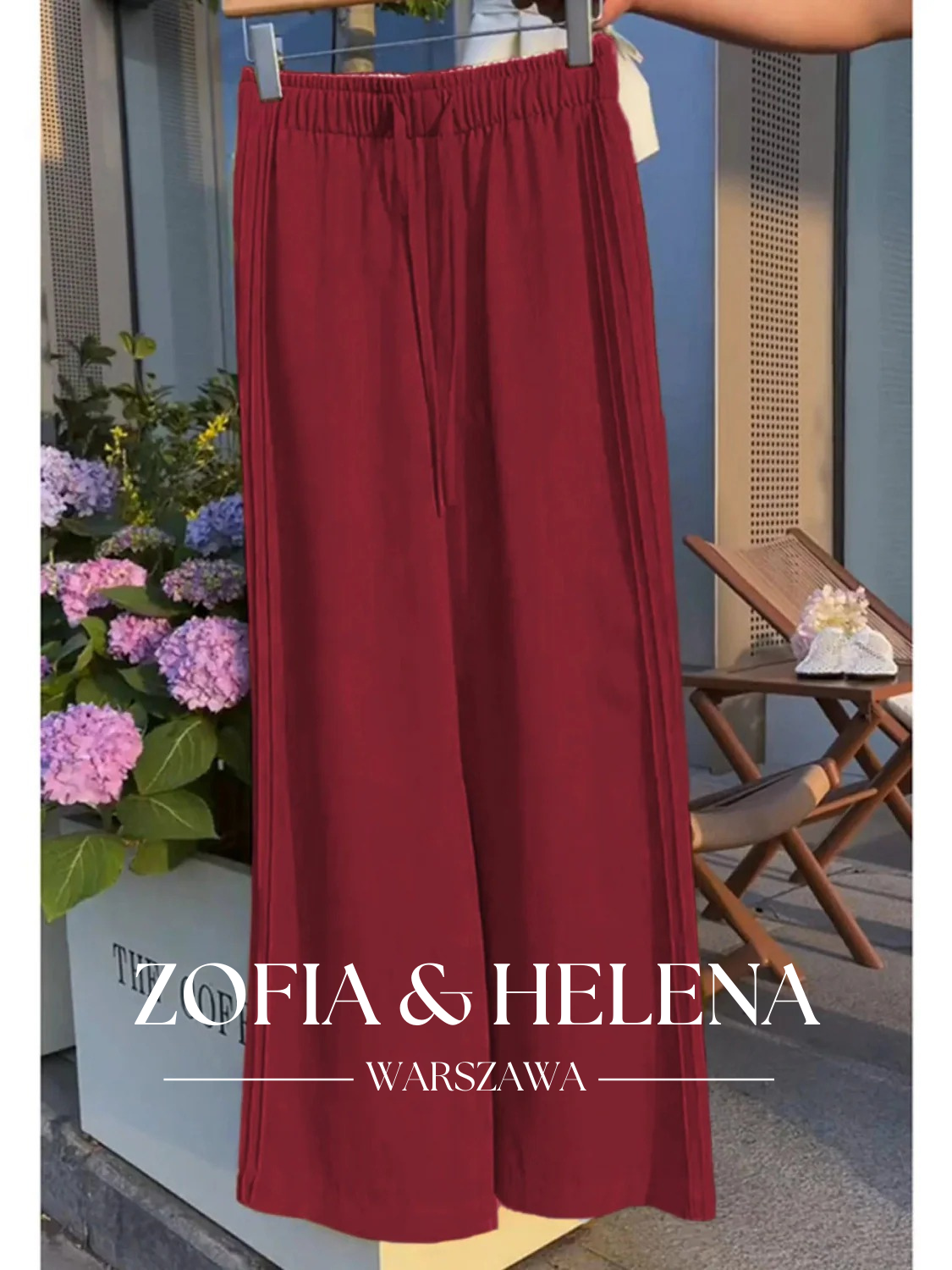 Damskie spodnie casualowe z szerokimi nogawkami