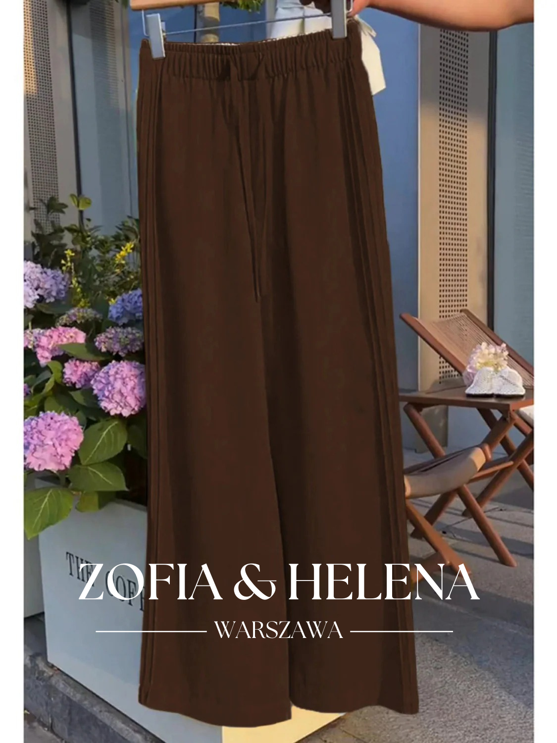 Damskie spodnie casualowe z szerokimi nogawkami