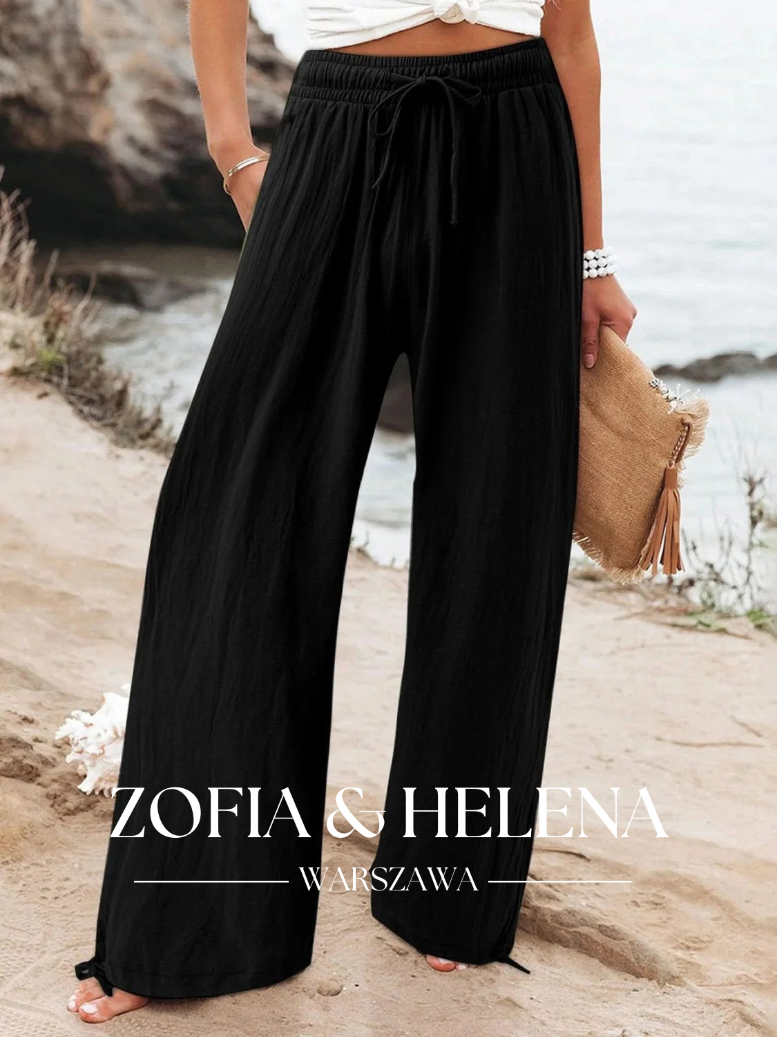 Damskie Spodnie Casual z Szerokimi Nogawkami