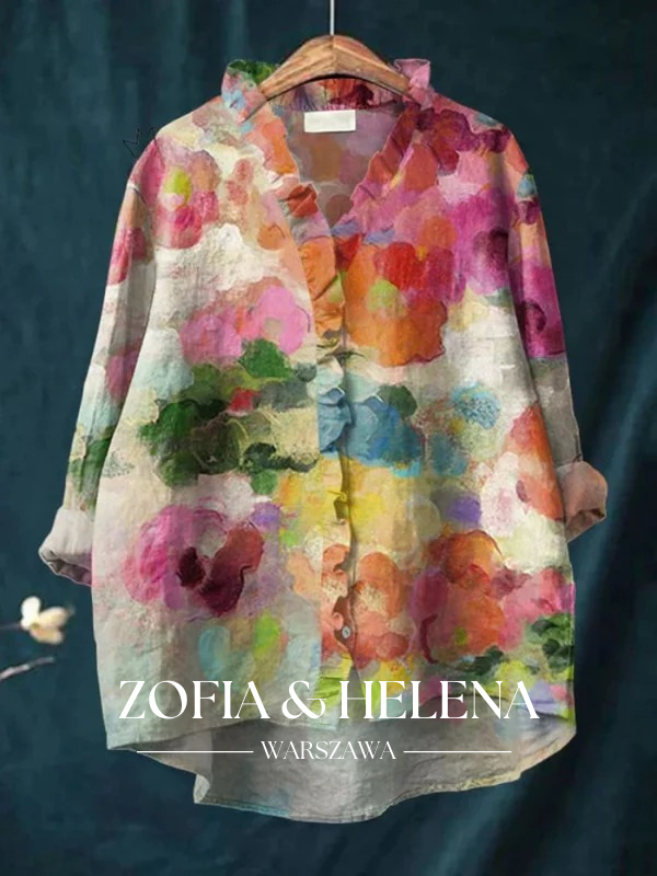 Koszulaz vintage kwiatami dla kobiet