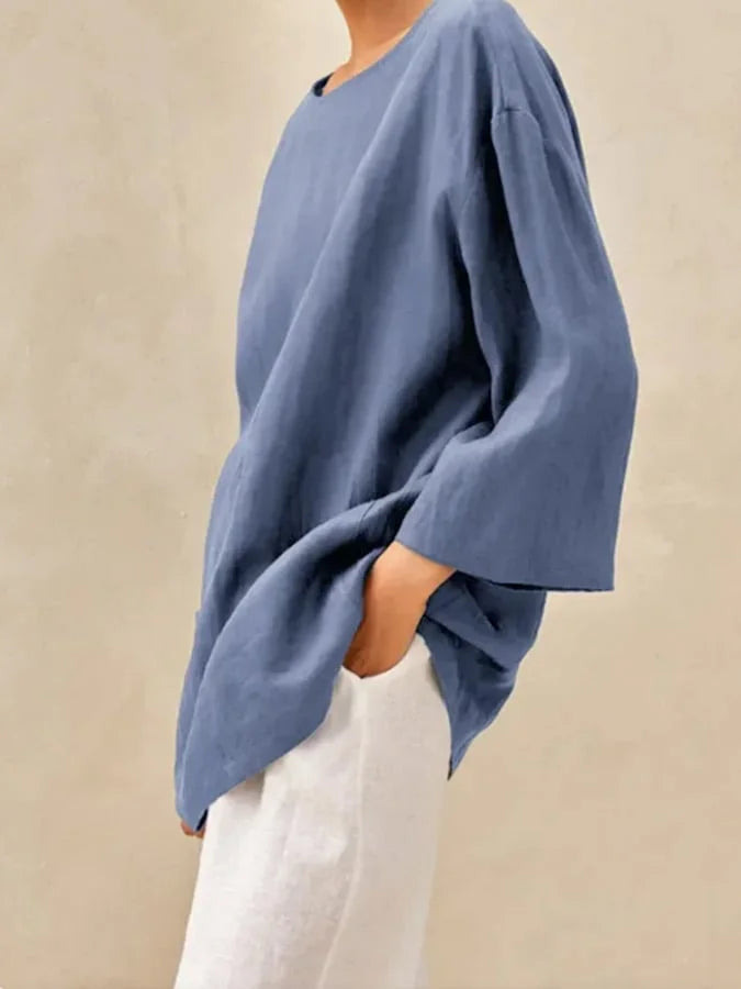 Kobiety Casual Bawełniana I Lniana Koszula