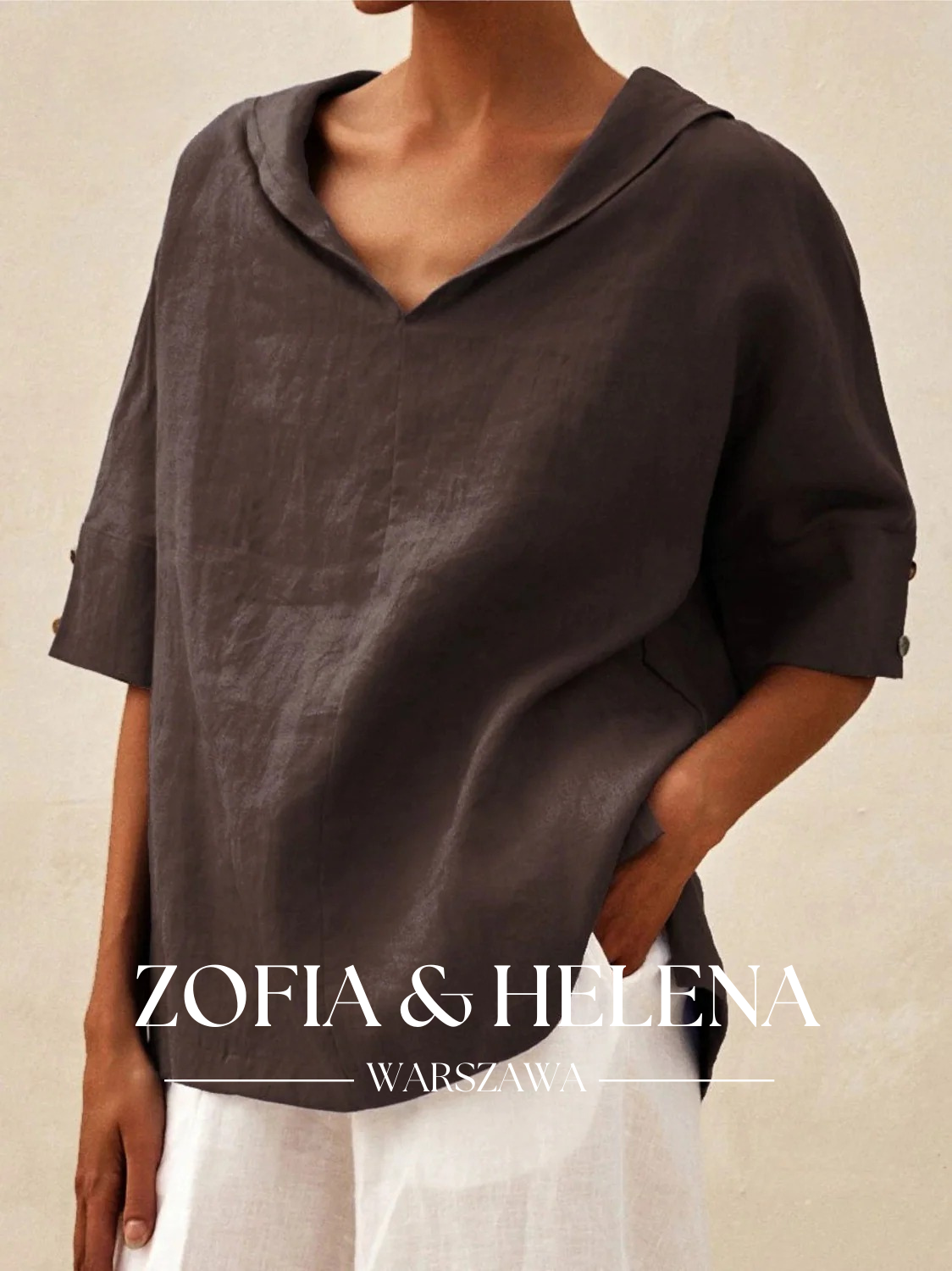 Koszula damska casual z dekoltem w serek