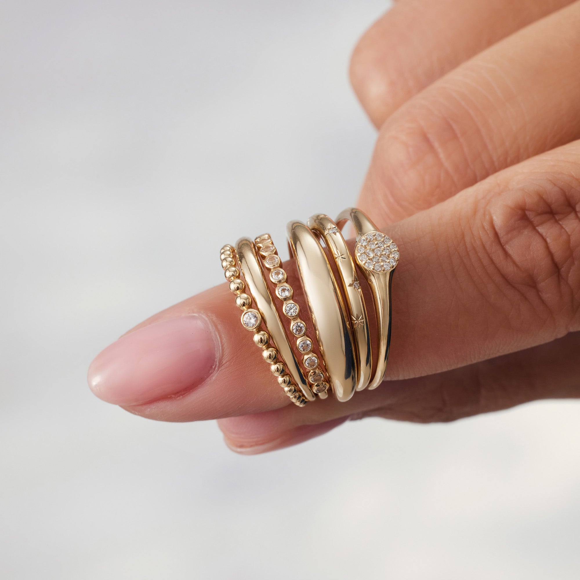 Midi Dome Ring | Złoto
