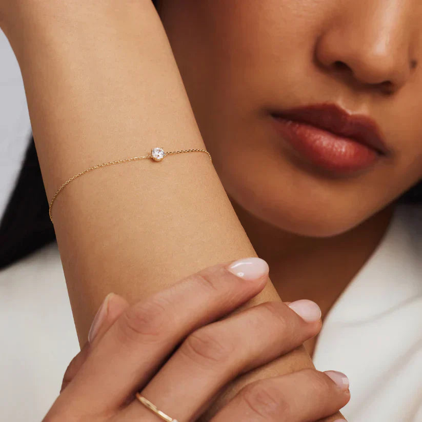 Bransoletka Cléa z kamieniem Moissanite | Złoto